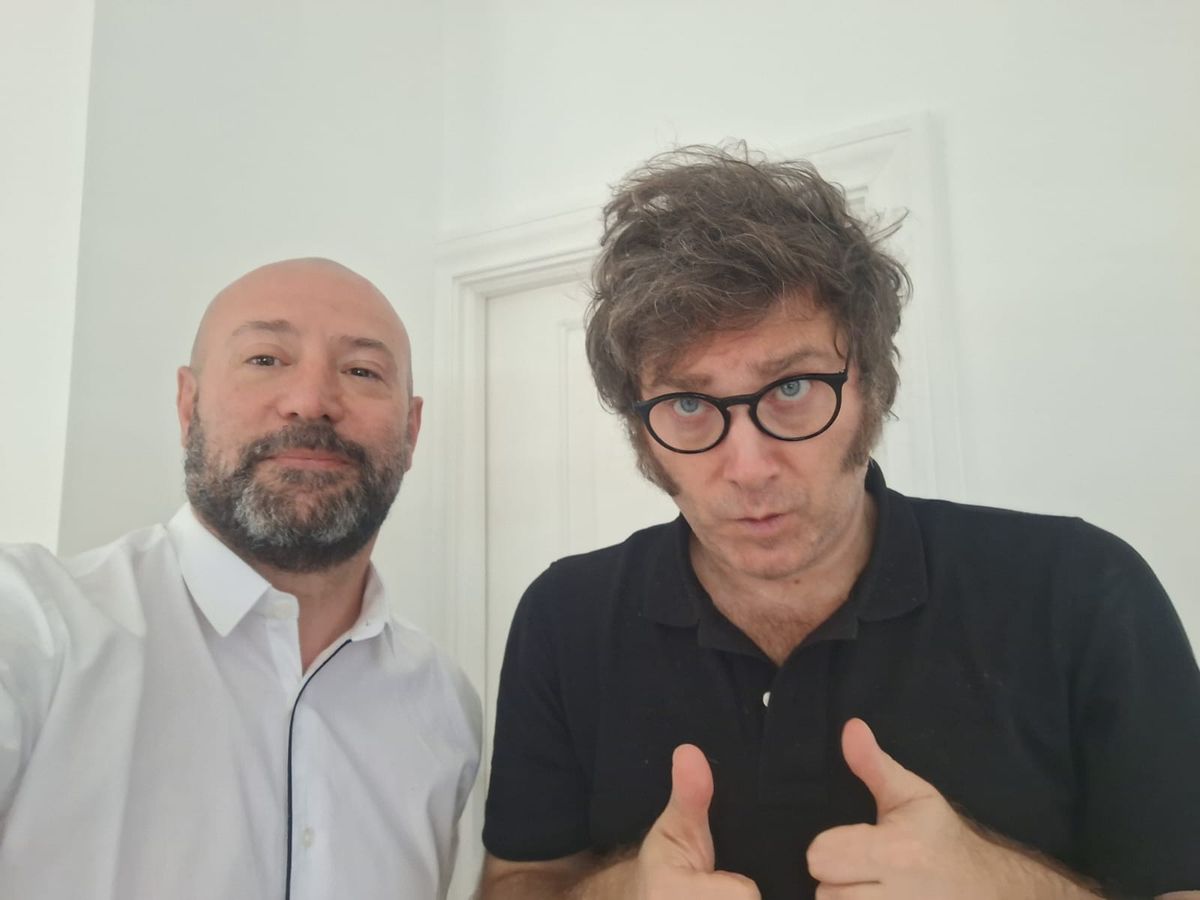 Diego Orlando Spagnuolo, director de la Agencia Nacional de Discapacidad, y el presidente Javier Milei.